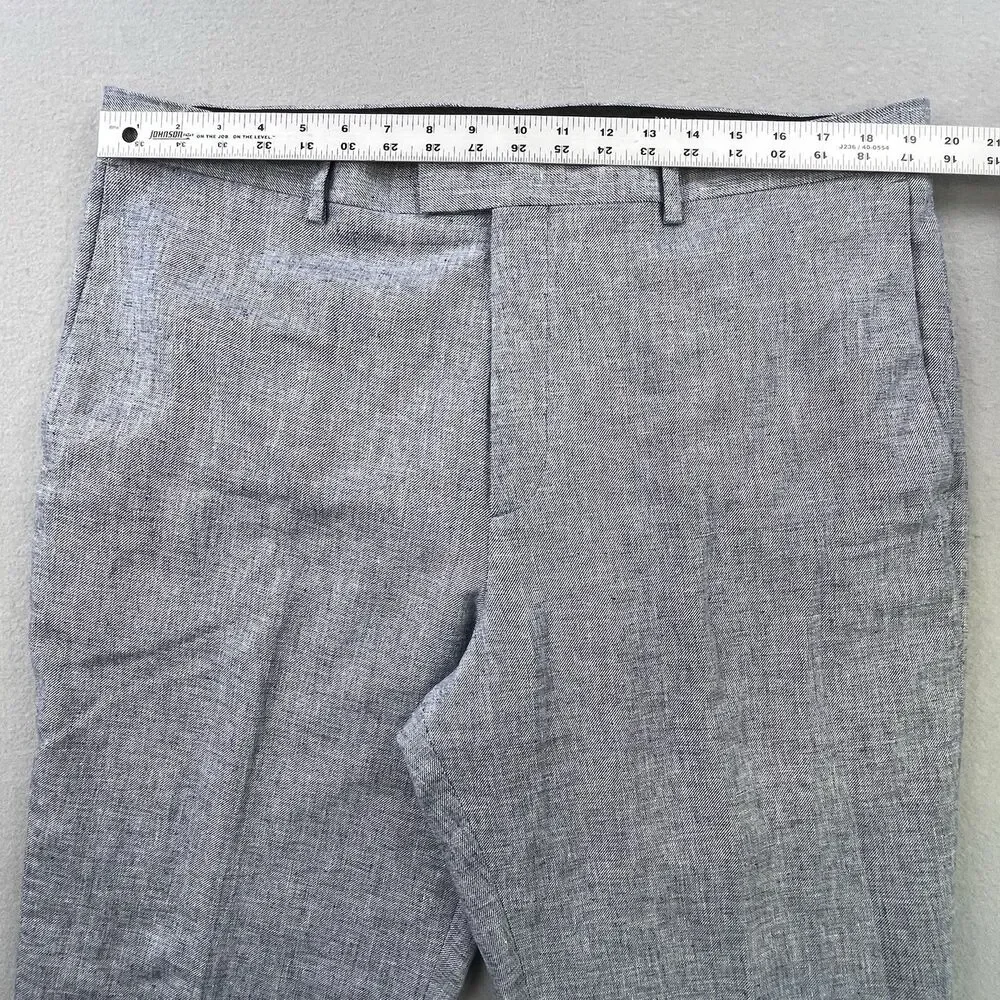 Banana Republic Linen Blend Pants Mens 32x32 Blue Slim Fit Wedding Resort Beach